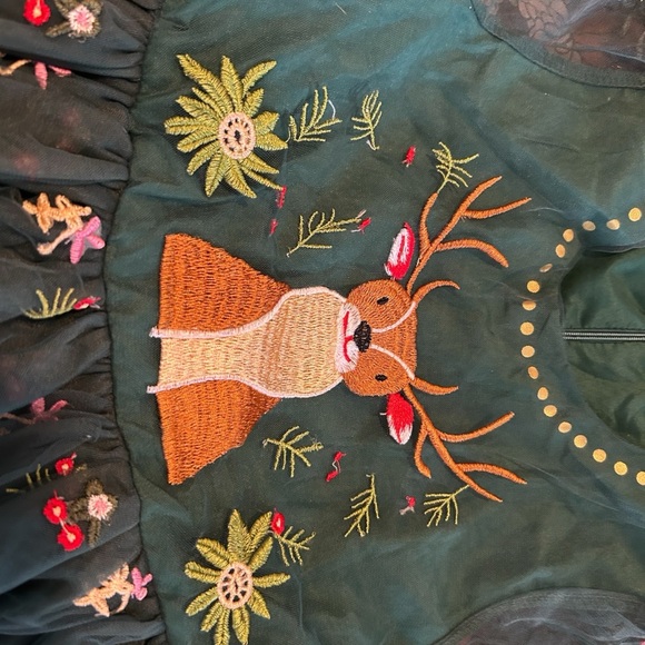 Mini Taylor Festival Reindeer Embroidery Tulle Dress - Picture 4 of 4